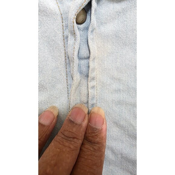 Pendleton Gambler Light Denim Western Shirt Embroidered Shoulder Detail Size XL - Picture 5 of 7